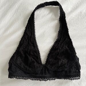 Victoria’s Secret black halter lace bralette, size Small